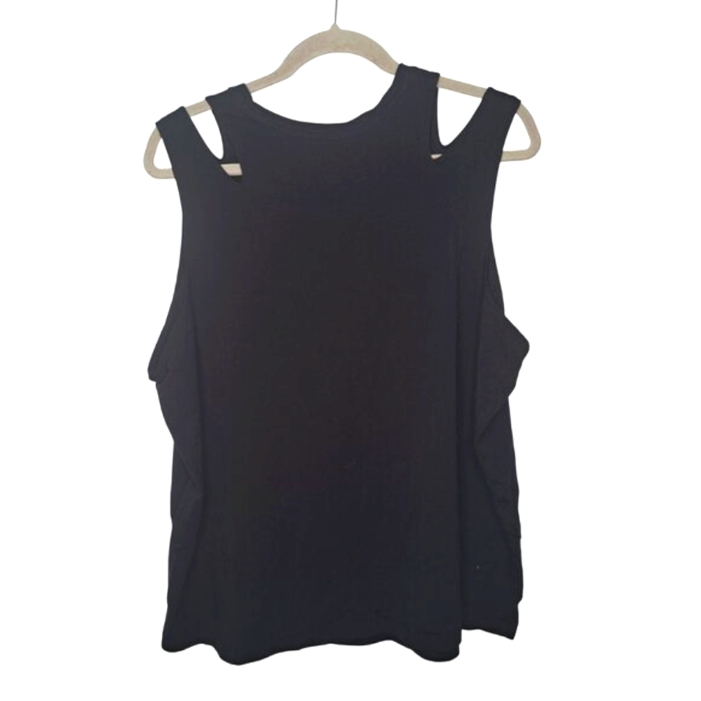 Peloton Black Strappy Graphic Tank Top Plus Size 2X - Picture 2 of 4